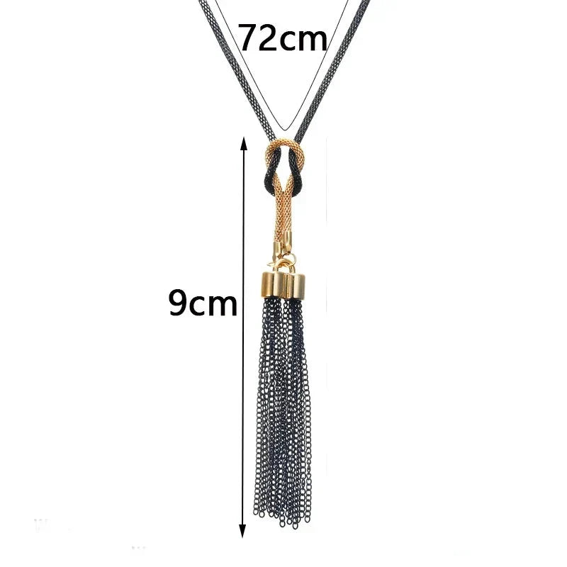 Long necklace with knot pendant for women