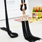 Long necklace with knot pendant for women