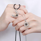 Silver Moon Sun Couple Necklace