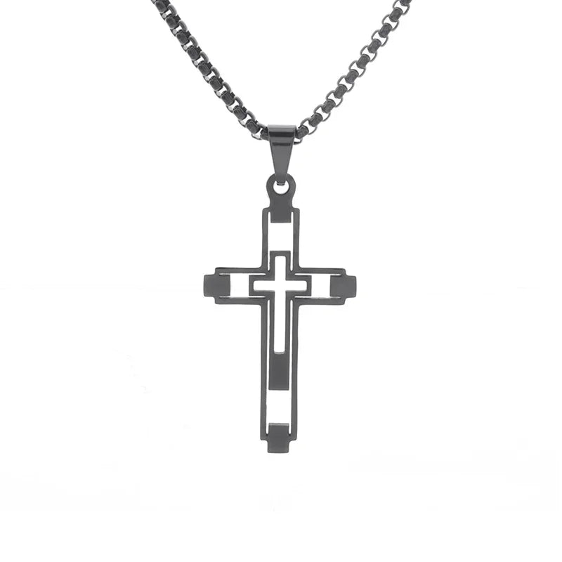 Black Cross Necklace & Pendant