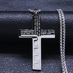 Necklace & Cross Pendant Medallion Men's Christian silver