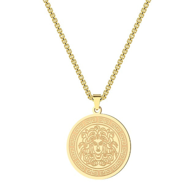 Medusa Gorgon Greek gold Necklace
