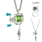 Creative mini fishing lure necklace - reel pendant
