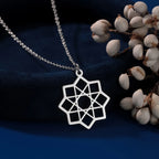 Octagram Necklace Mandala Pendant Sacred Geometry silver