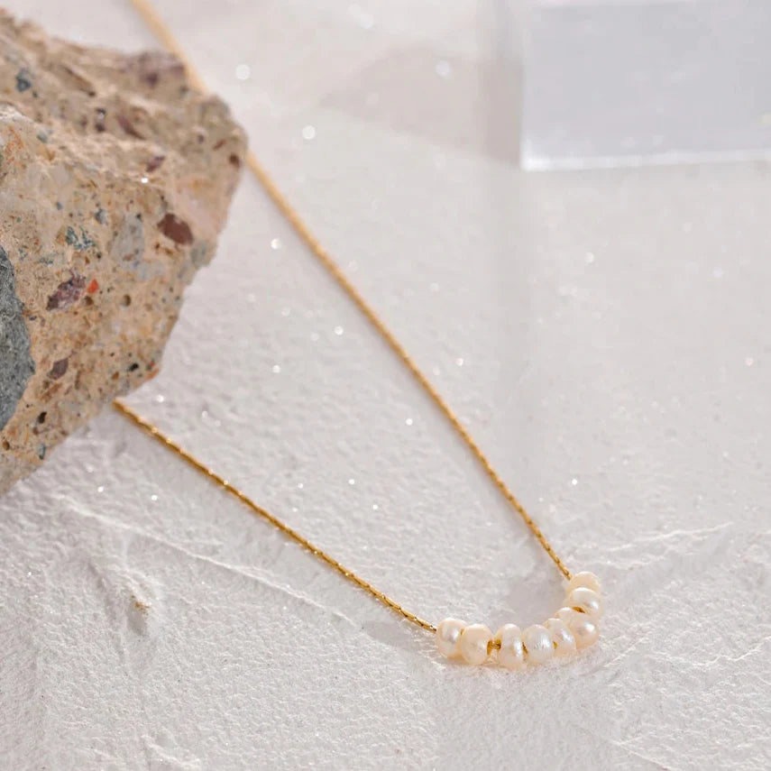 Necklace with Natural Gold Pearls