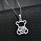 Stone Bear Necklace Silver