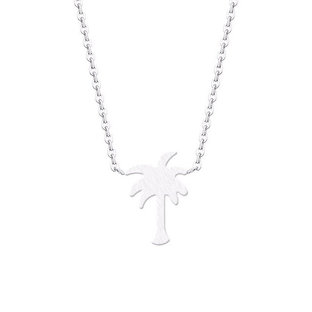 Palm Tree Necklace Gold & Silver for Women silver