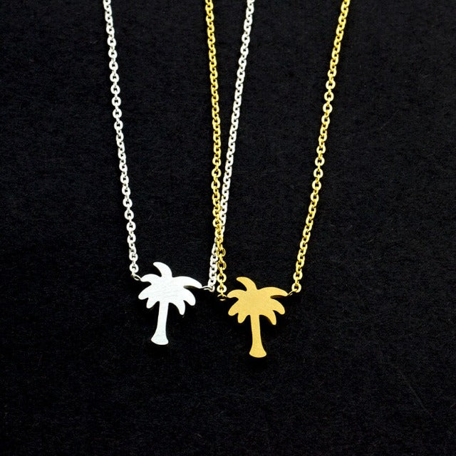 Palm Tree Necklace Gold & Silver for Women