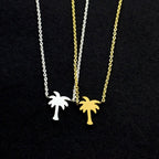Palm Tree Necklace Gold & Silver for Women
