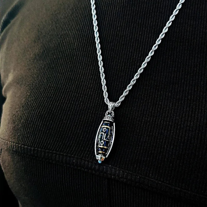 Pendant Necklace with Rotating Anti-Stress Patterns