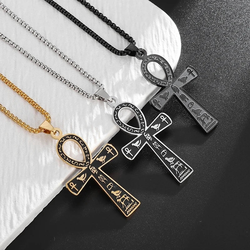 Pendant Necklace Amulet Ankh Cross Egypt silver