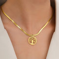 Tree of Life Necklace & Pendant - Chain & Tree of Life Medallion for Women gold