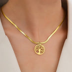 Tree of Life Necklace & Pendant - Chain & Tree of Life Medallion for Women gold