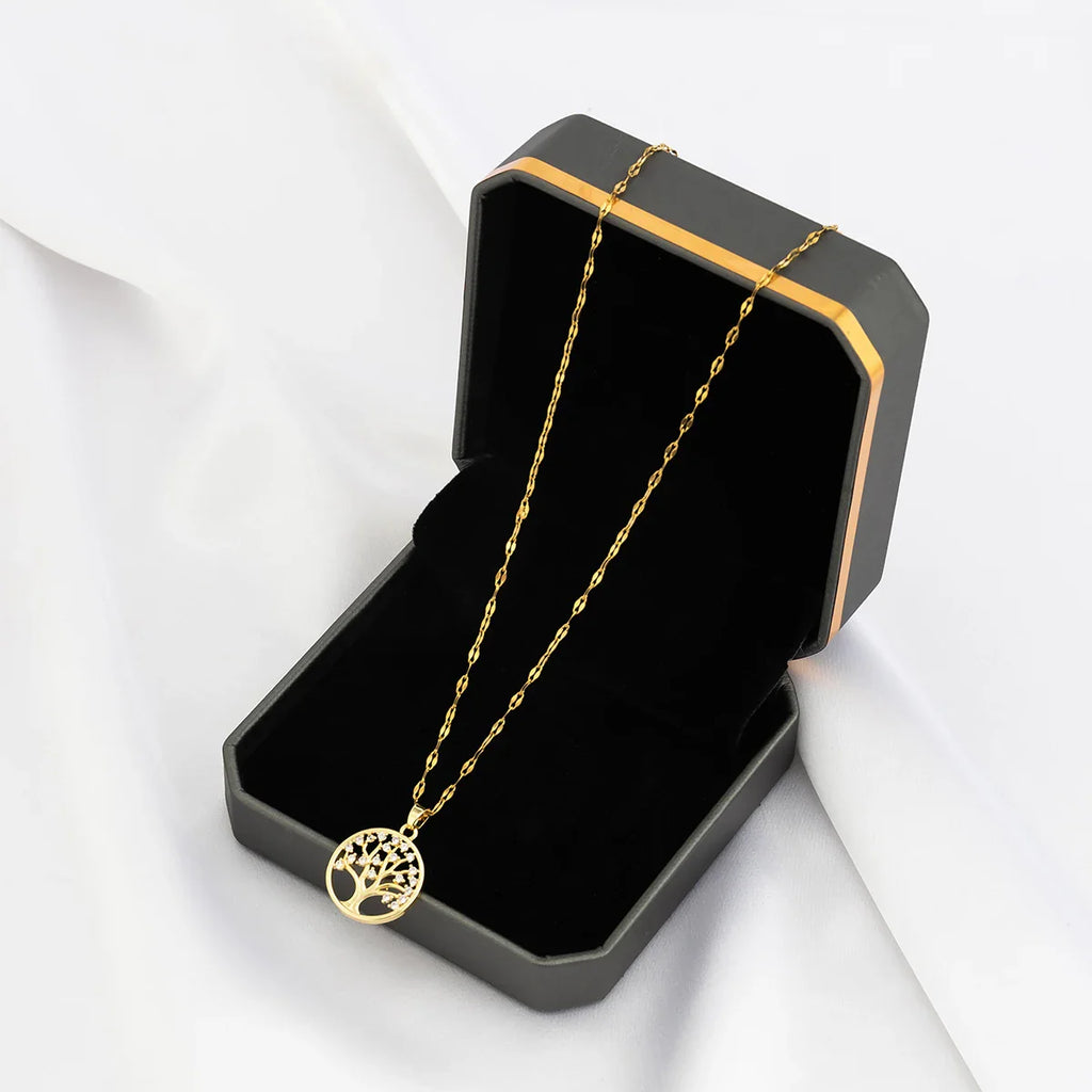 Tree of Life Pendant Necklace with Crystal