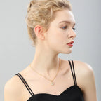 Pendant Necklace with Zircon Flower a