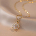 Pendant Necklace with Zircon Flower a