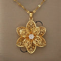 Pendant Necklace with Pretty Spinning Flower Anti-Stress