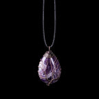 Natural Stone Ball Pendant Necklace Tree of Life amethyst