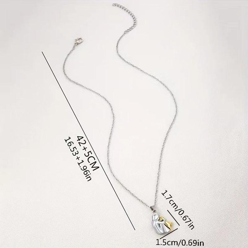 Hug Pendant Necklace Dog and Owner