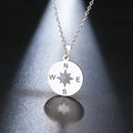 Cardinal Compass Pendant Necklace Rose of the Winds silver