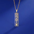 Egypt Hieroglyphs Cartouche Pendant Necklace gold style 1