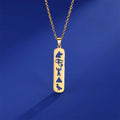 Egypt Hieroglyphs Cartouche Pendant Necklace gold style 2