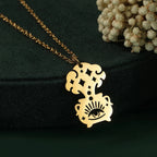 Wiccan Witchcraft Cauldron Pendant Necklace Gold
