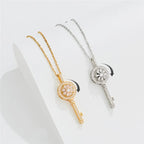 Gold Anti-Stress Rotating Key Pendant Necklace