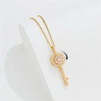 Gold Anti-Stress Rotating Key Pendant Necklace