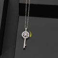 Silver Anti-Stress Rotating Key Pendant Necklace