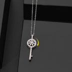 Silver Anti-Stress Rotating Key Pendant Necklace