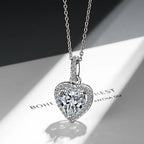 Silver Heart Pendant Necklace for Women