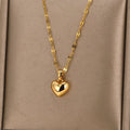 Golden Heart Pendant Necklace