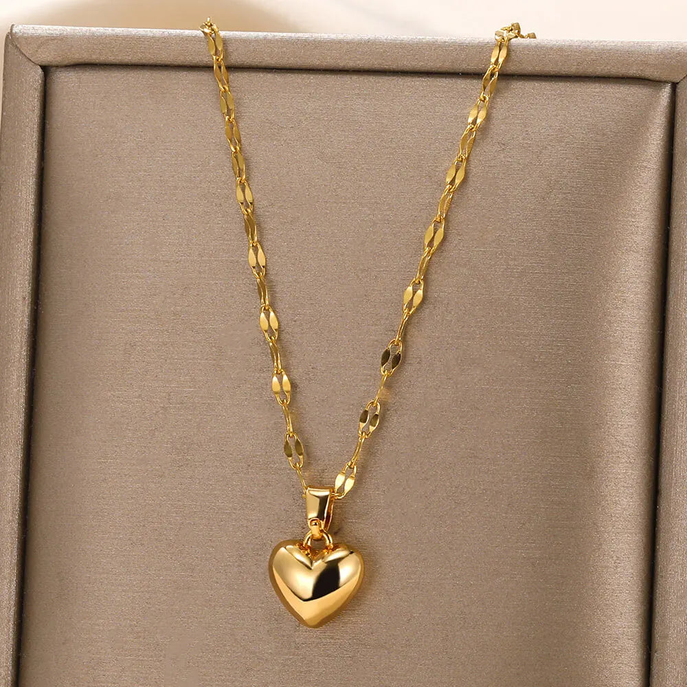 Golden Heart Pendant Necklace