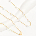 Heart Pendant Necklace & Pearls