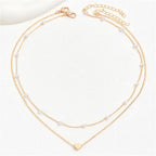 Heart Pendant Necklace & Pearls
