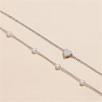 Heart & Pearl Pendant Necklace silver