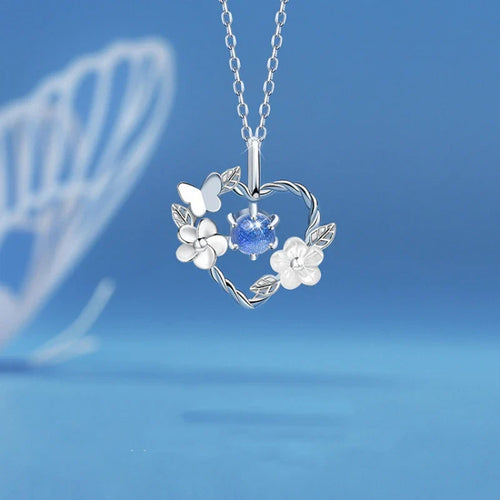 Moonstone Heart Pendant Necklace