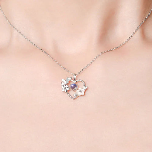 Moonstone Heart Pendant Necklace