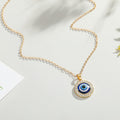 Pendant Necklace Against the Evil Eye Blue Greek Turkish Matiasma Mataki Gold