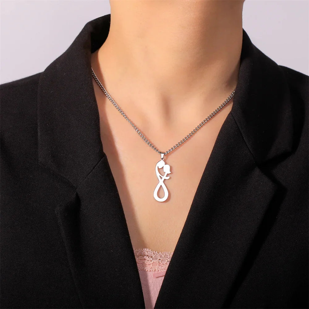 Infinity Couple Pendant Necklace silver
