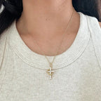 Cross & Crown Pendant Necklace silver