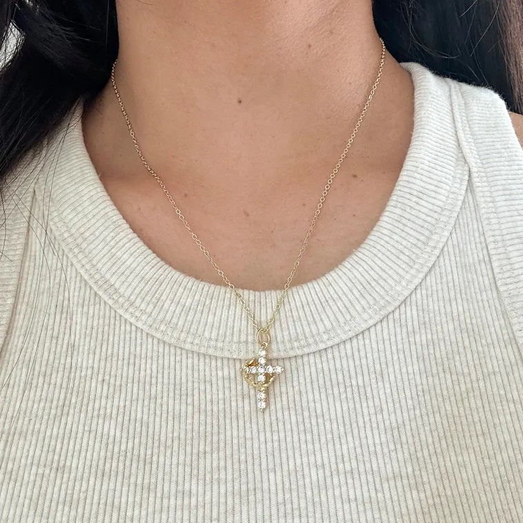 Cross & Crown Pendant Necklace silver