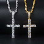 Necklace & Pendant Cross Zircons silver