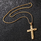 Necklace & Pendant Crucifix Men Jesus Cross gold