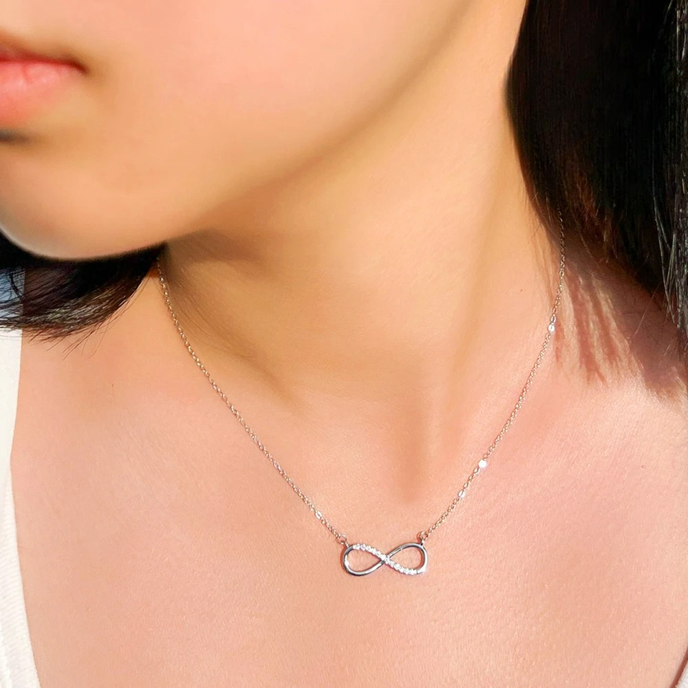 Charm Pendant Necklace with Infinite Zircon