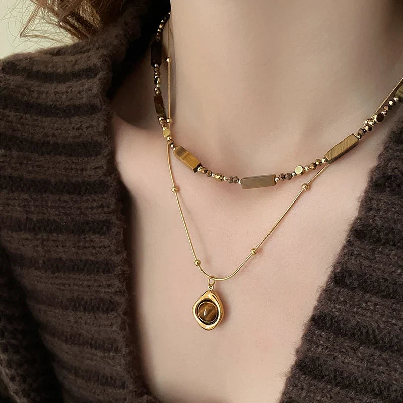 Tiger Eye Protection Pendant Necklace A