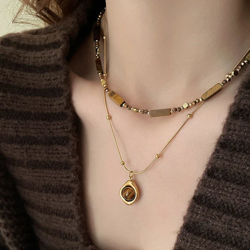 Tiger Eye Protection Pendant Necklace A