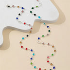 Multicolored Bohemian Style Pendant Necklace silver
