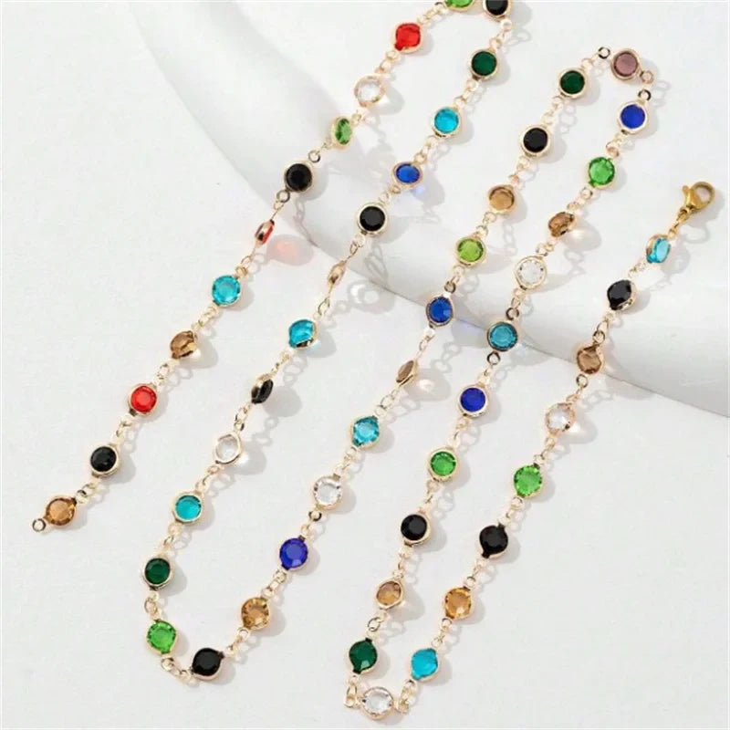 Multicolored Bohemian Style Pendant Necklace gold